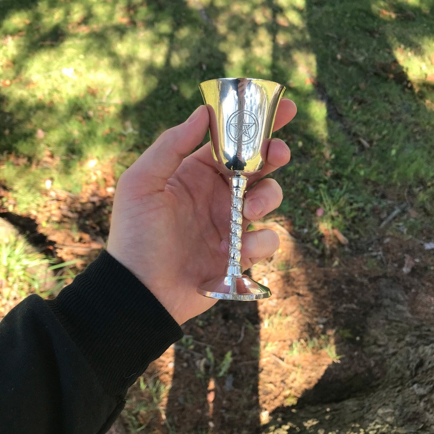 Pentacle Chalice with Swirling Stem