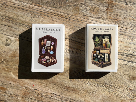 Witchcraft Cards ~ Apothecary Crystal Cards Herbs ~ Index Reference Flash Cards ~ Wiccan Supplies ~ Mineralogy Oracle Tarot Deck
