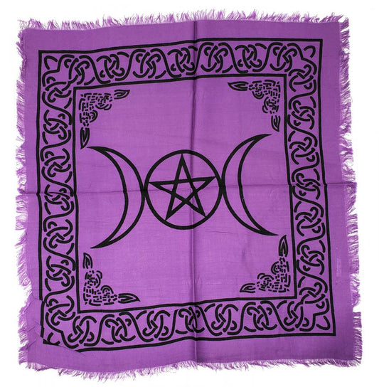 Triple Moon Pentagram Altar Cloth