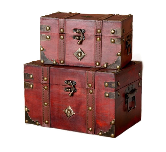 Magic chest wooden box witchcraft chest wooden red box