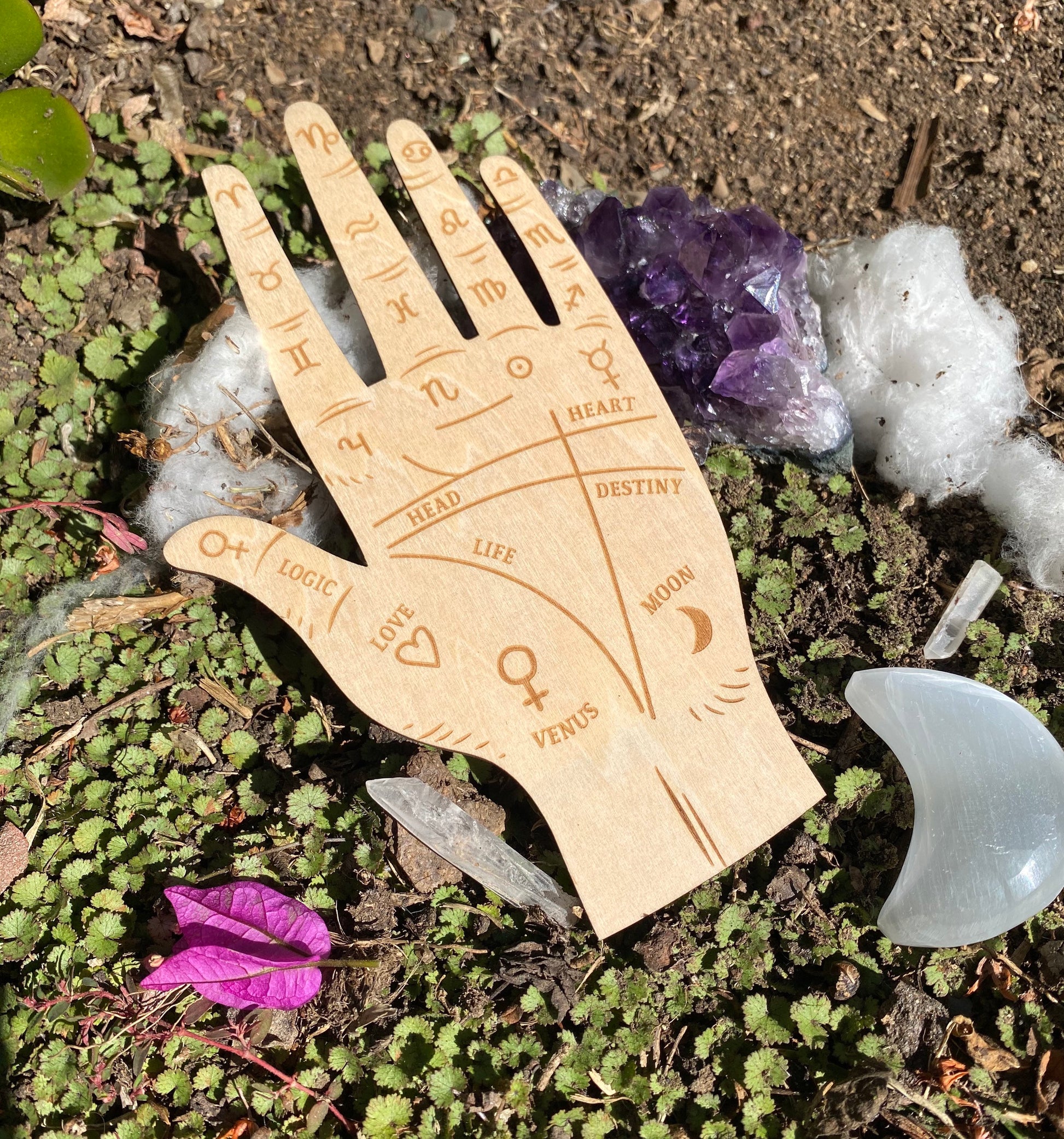 Palmistry hand wooden carved divination witchcraft kit wiccan supplies and tools