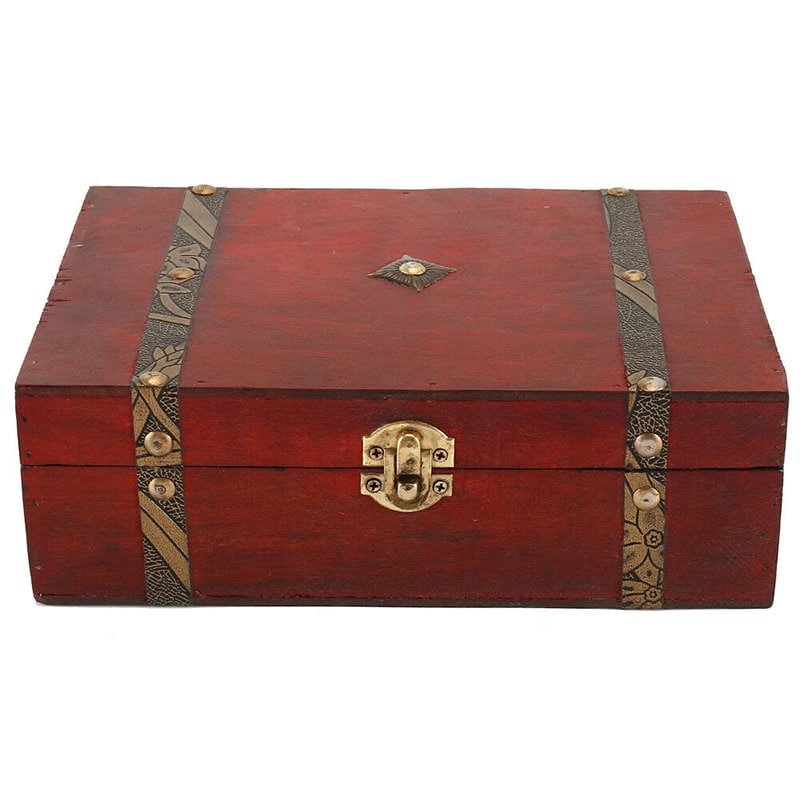 Magic chest wooden box witchcraft chest wooden red box