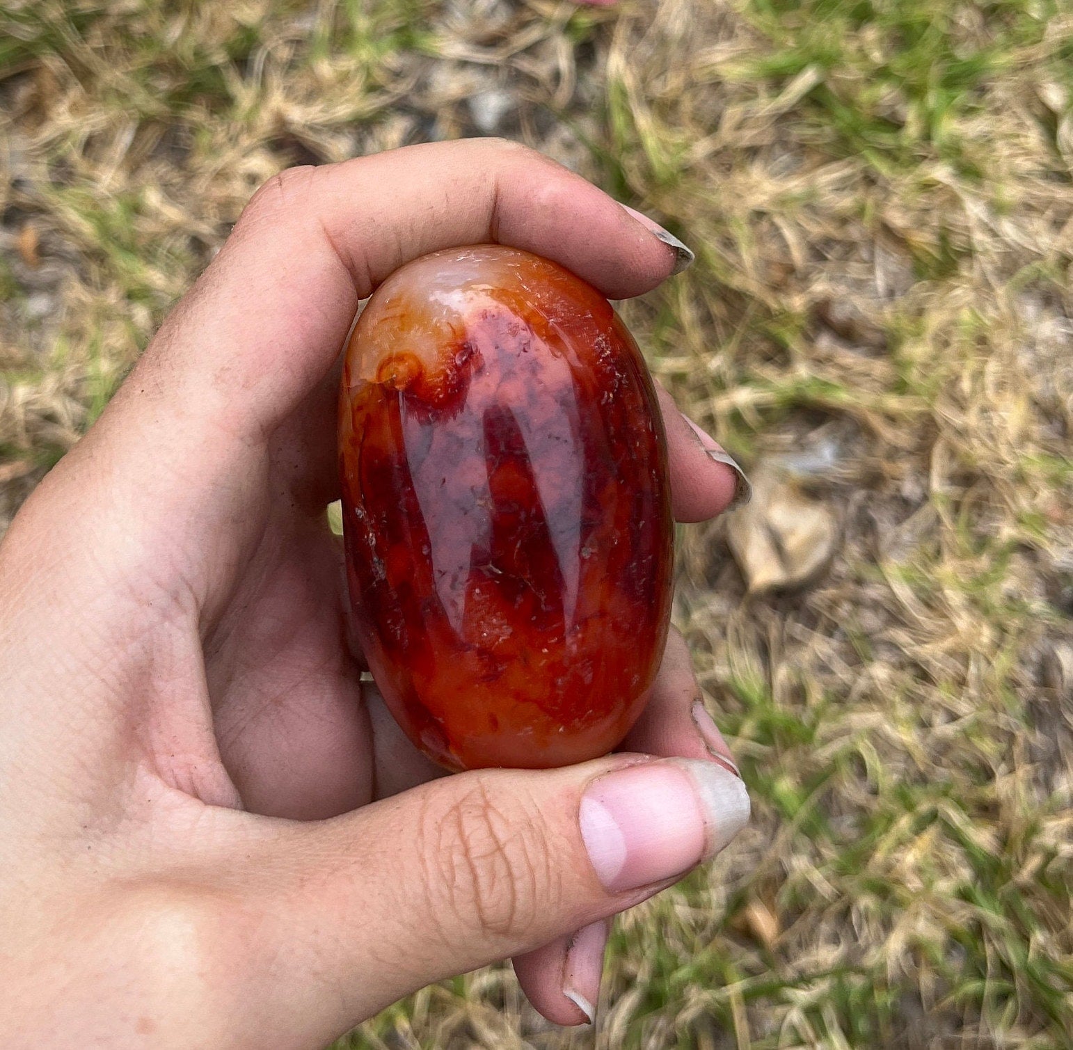 Carnelian Palm Stone
