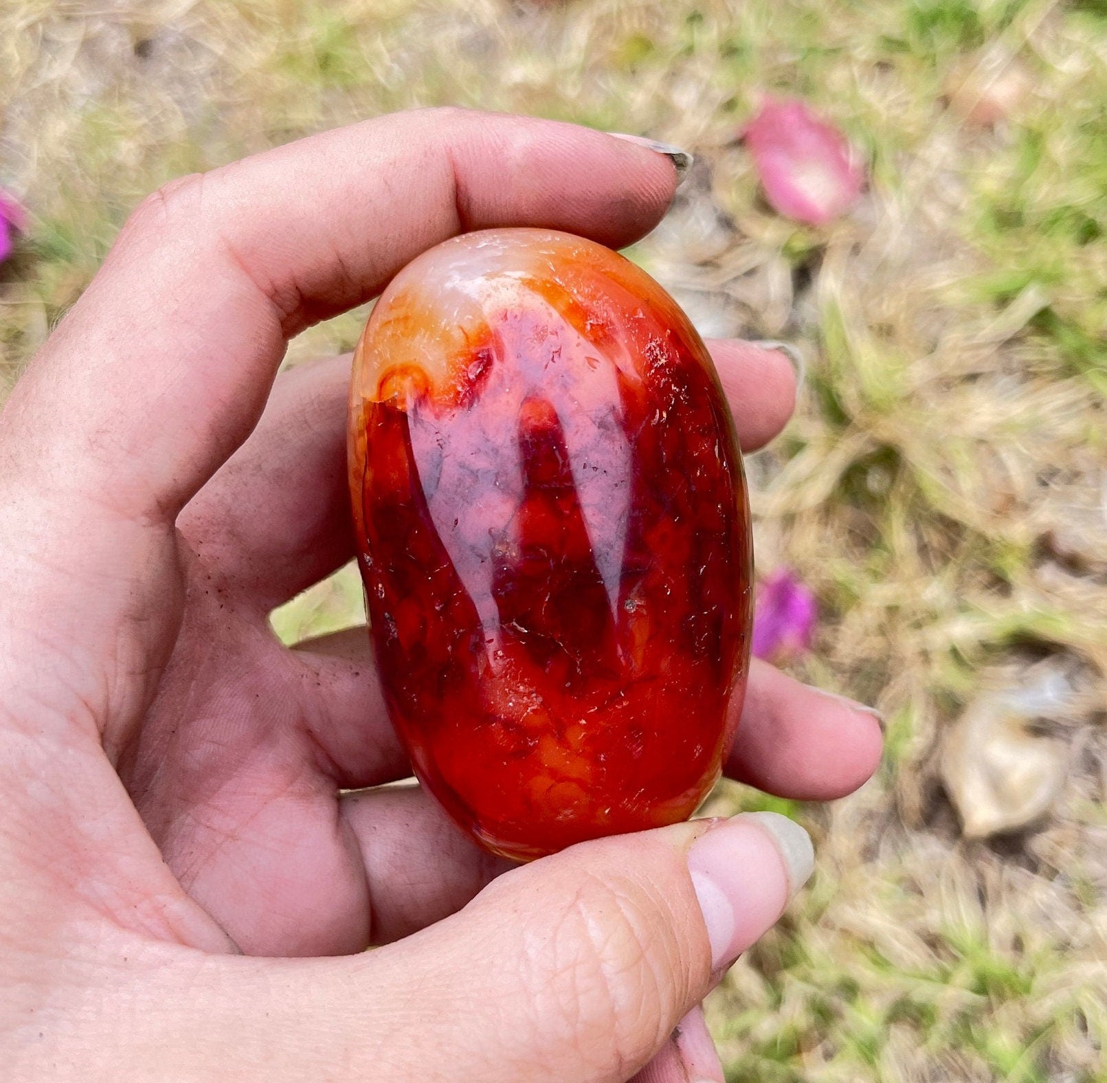 Carnelian Palm Stone