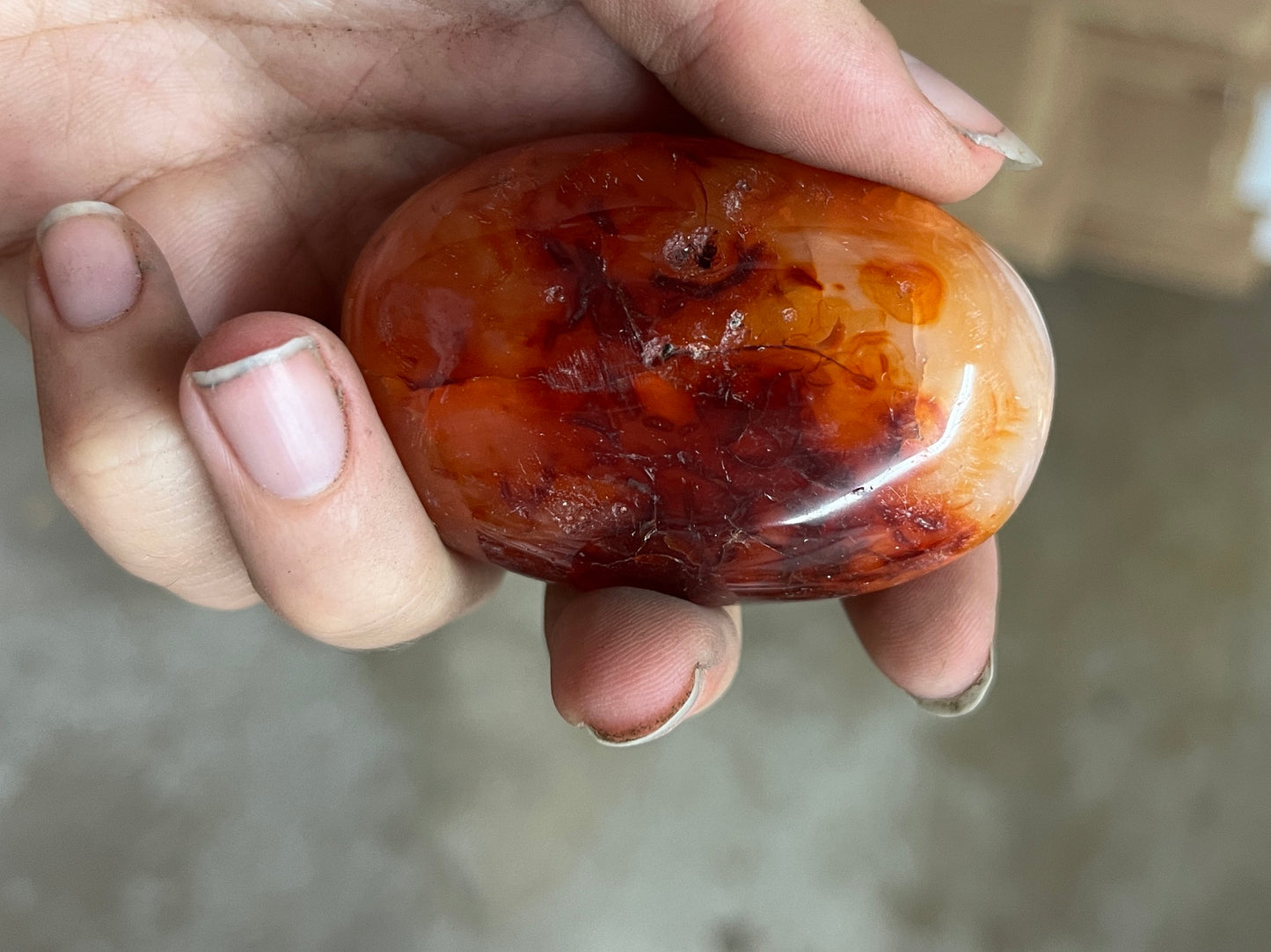 Carnelian Palm Stone