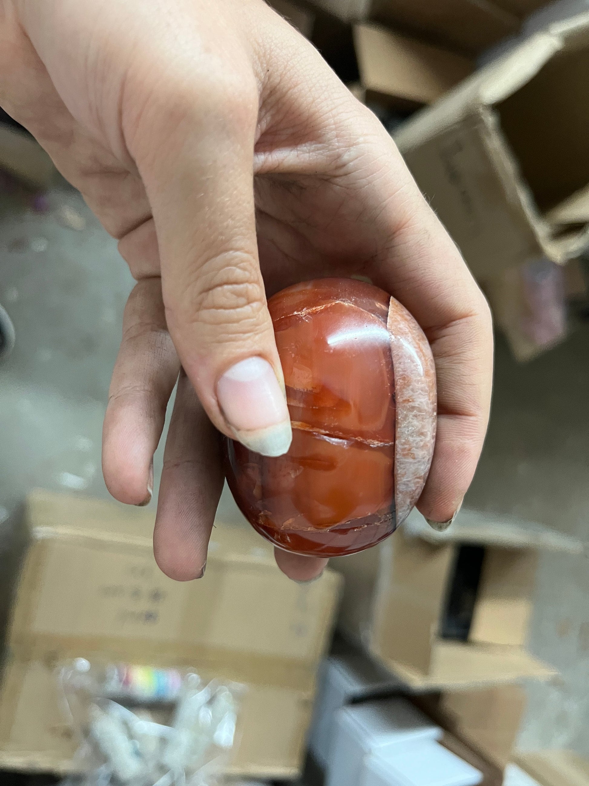 Carnelian Palm Stone