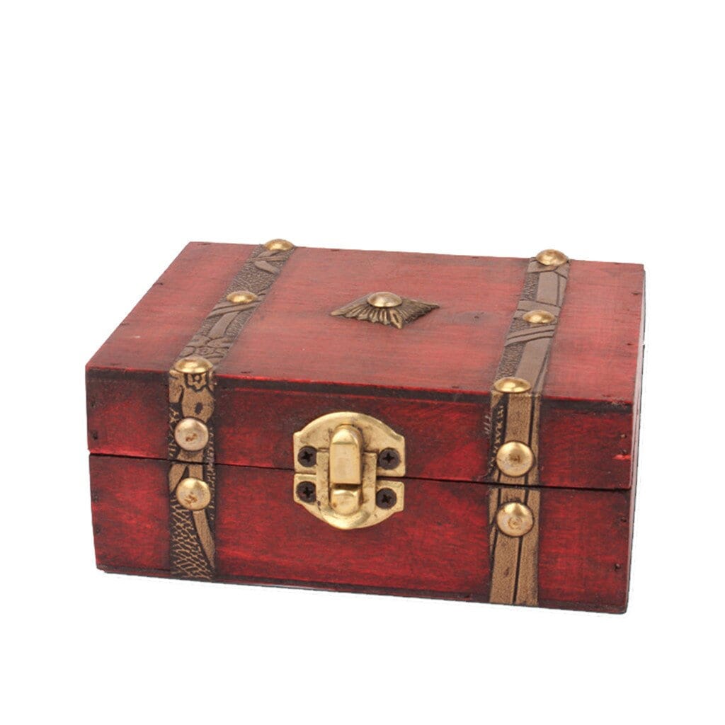 Magic chest wooden box witchcraft chest wooden red box