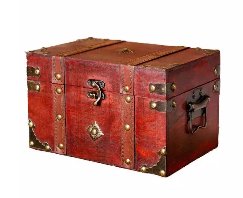 Magic chest wooden box witchcraft chest wooden red box