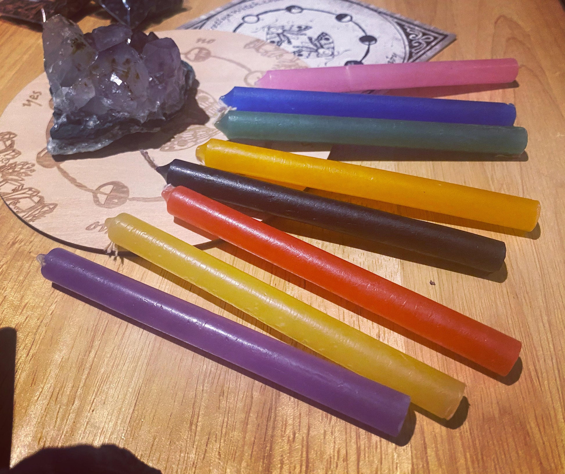 Spell Candles set of 8 witch candles witchcraft supplies colored candles chime candles witch spell candle magic candle set chime candles