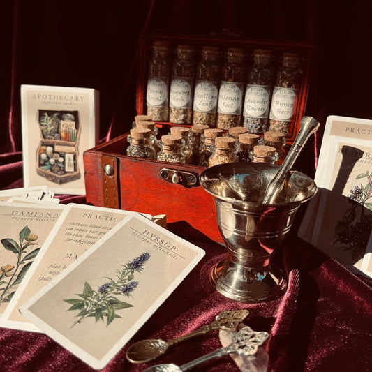 Witchcraft Apothecary Mini ~ Wiccan Pagan Herbs ~ Witch kit box ~ Altar Supplies ~ dried herbs roots berries ~ book of shadows ~ potions