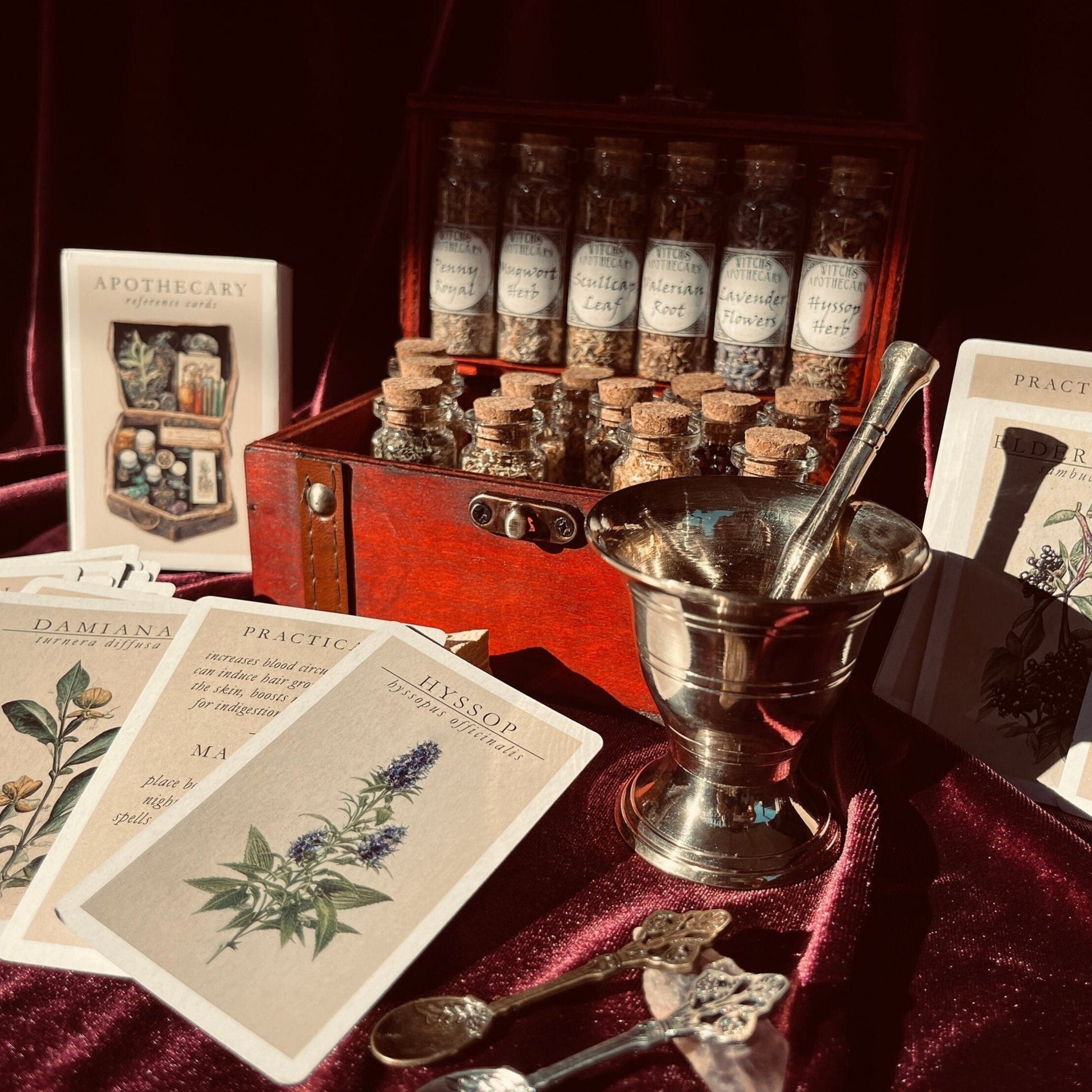 Antique 30 Herbs Witchcraft Kit Dried Herb Kit with Crystal Spoon Magic  Witch